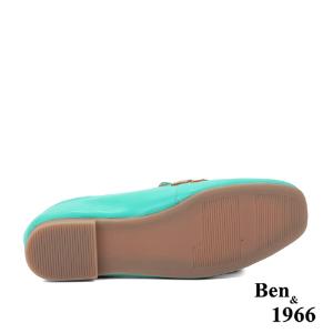 Ben&1966高級頭層牛皮個性金屬鍊樂福鞋-冰綠(236132)