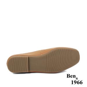 Ben&1966高級頭層牛皮時尚方頭包鞋-太妃糖棕(236092)