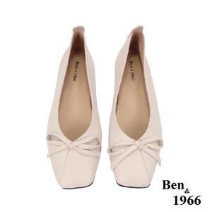 Ben&1966高級頭層牛皮優雅舒適方頭包鞋-淺粉(236143)
