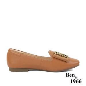 Ben&1966高級頭層牛皮時尚方頭包鞋-太妃糖棕(236092)