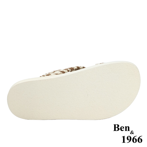 Ben&1966高級萊卡布俏皮斑馬紋涼鞋-咖啡(236202)