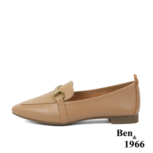 Ben&1966高級頭層牛皮簡約馬銜釦樂福鞋-太妃糖棕(236172)