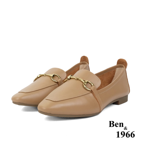 Ben&1966高級頭層牛皮簡約馬銜釦樂福鞋-太妃糖棕(236172)