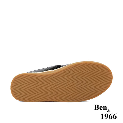 Ben&1966高級牛漆皮舒適休閒穆勒鞋-黑(236181)