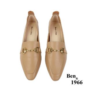 Ben&1966高級頭層牛皮簡約馬銜釦樂福鞋-太妃糖棕(236172)