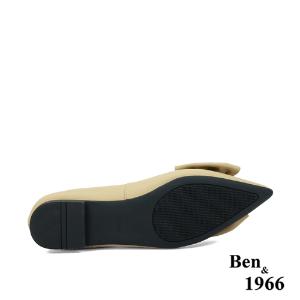 Ben&1966高級絲綢羊皮優雅尖頭包鞋-奶茶杏(236151)