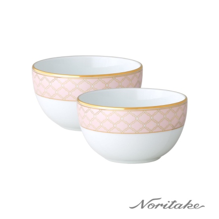 Noritake 永恆宮殿-飯碗2入(珊瑚粉)(精裝盒)
