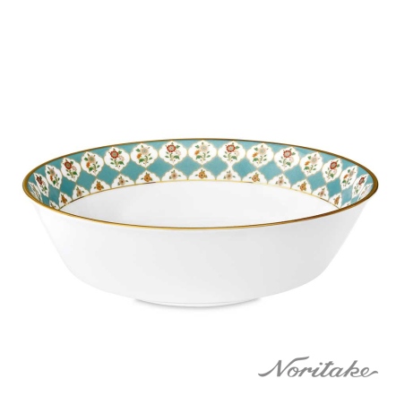 Noritake 晨曦翠鳥金邊-蔬菜缽22.7CM
