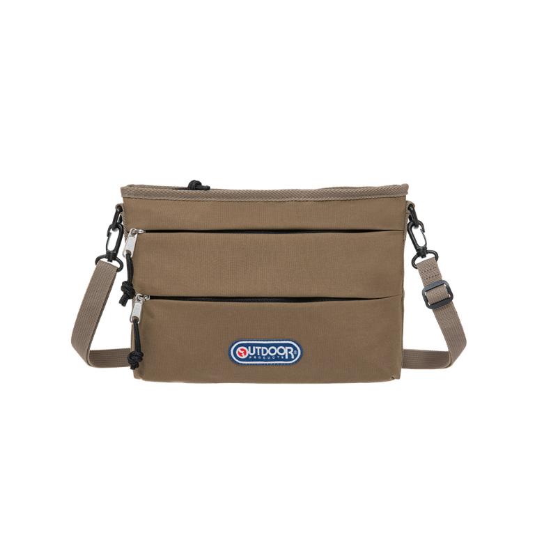 輕遊系-橫式側背包-淺棕色