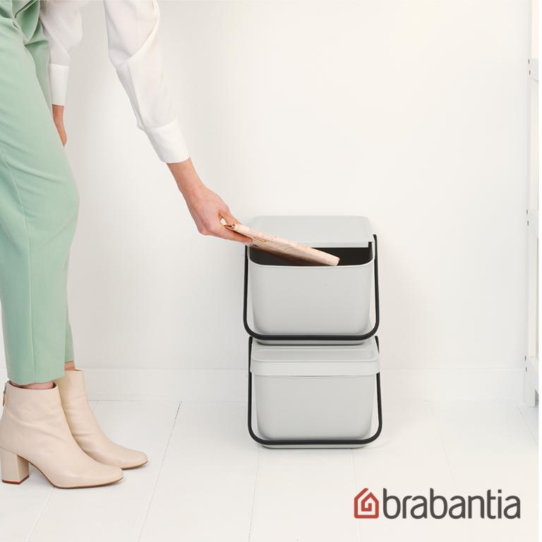 Brabantia 可疊式 廚餘桶/分類/收納置物桶 月牙白-20L
