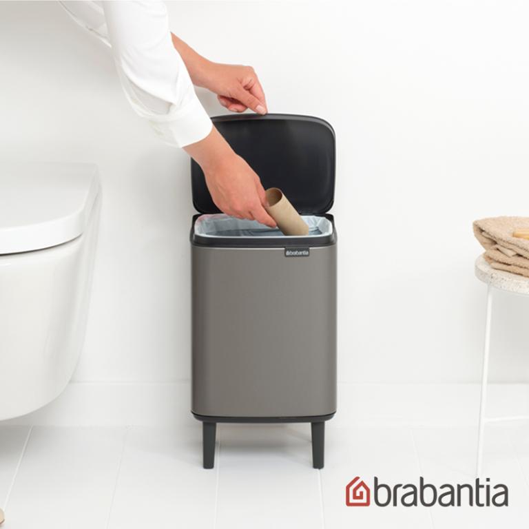 Brabantia BO WASTE BIN掀蓋式垃圾桶 7L-煤灰褐