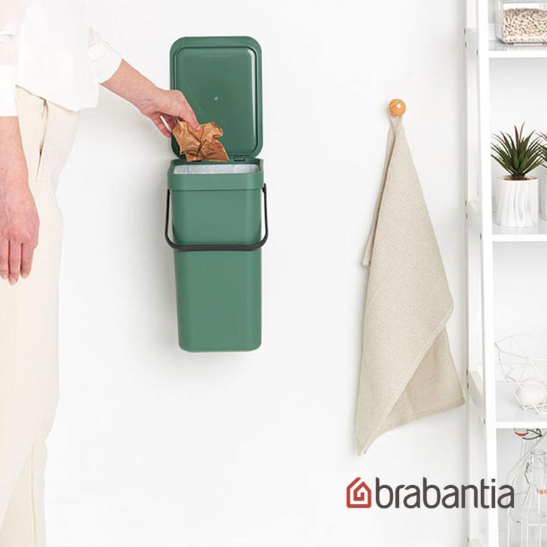 Brabantia 多功能餐廚廚餘桶/收納置物桶12L-冷杉綠