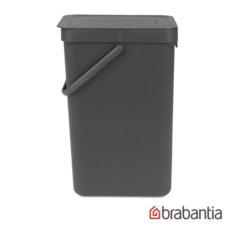 Brabantia 多功能餐廚廚餘桶/收納置物桶16L-灰色
