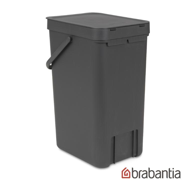 Brabantia 多功能餐廚廚餘桶/收納置物桶16L-灰色