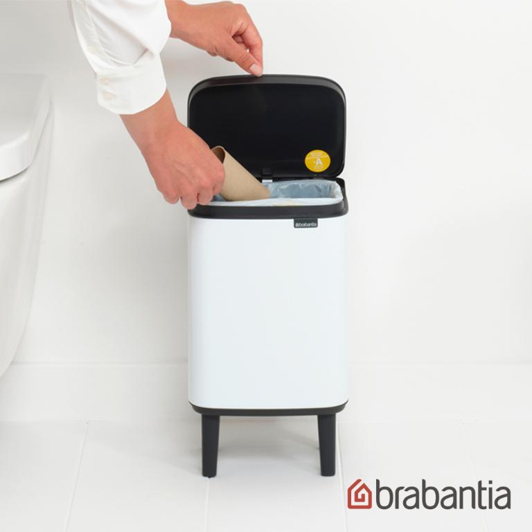 Brabantia BO WASTE BIN掀蓋式垃圾桶 4L-純淨白