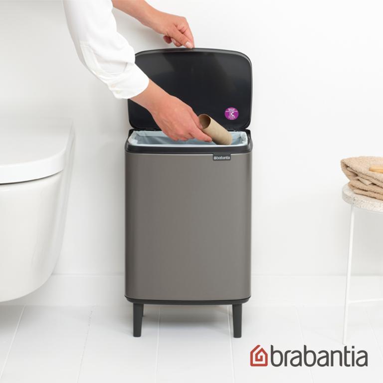 Brabantia BO WASTE BIN掀蓋式垃圾桶 12L-煤灰褐