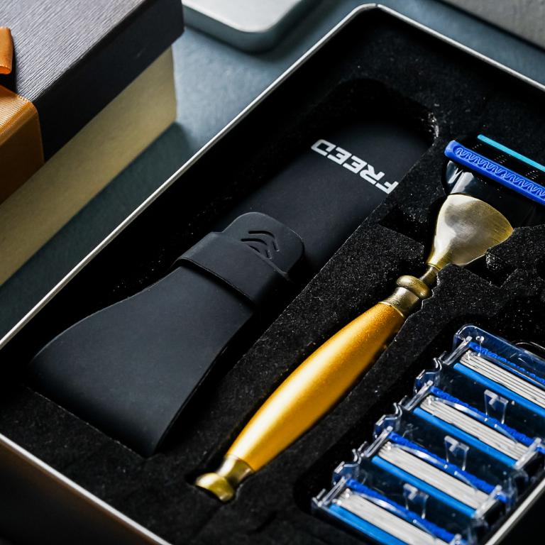 FREED 古銅系列尊爵四件組五刀式刮鬍刀禮盒-阿波羅