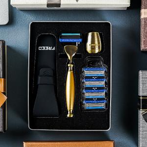 FREED 古銅系列尊爵四件組五刀式刮鬍刀禮盒-阿波羅