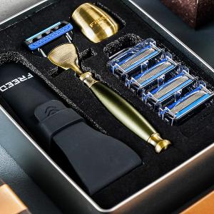 FREED 古銅系列尊爵四件組五刀式刮鬍刀禮盒-大地綠