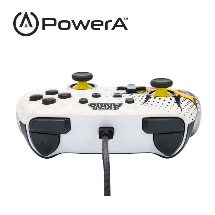 【PowerA】|任天堂官方授權|增強款有線遊戲手把 (NSGP0085-01)- 超級瑪利歐-白