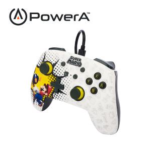 【PowerA】|任天堂官方授權|增強款有線遊戲手把 (NSGP0085-01)- 超級瑪利歐-白