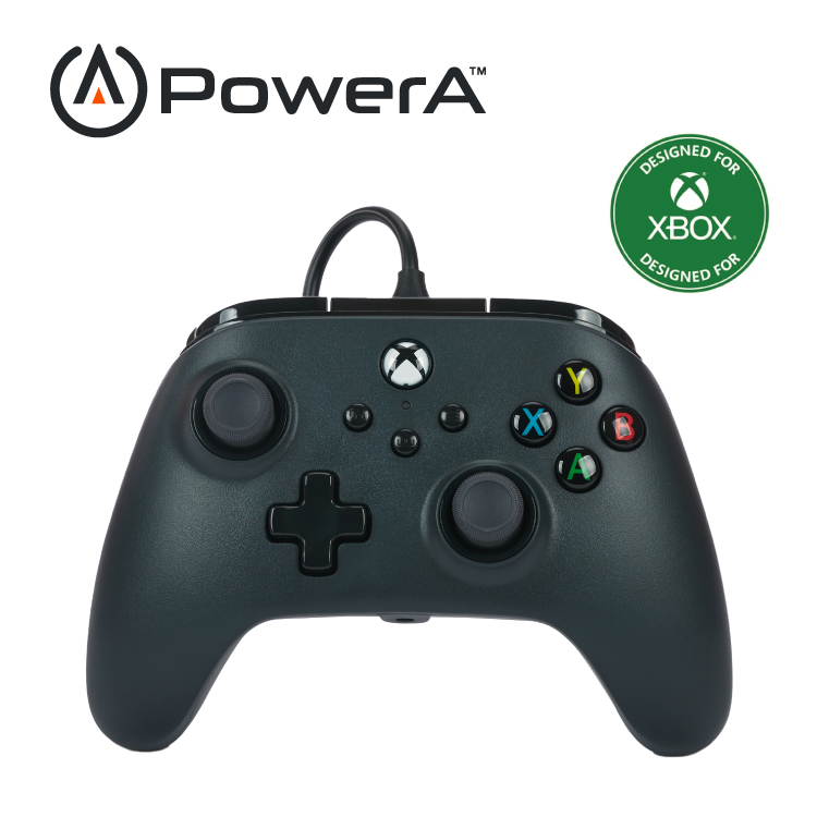 【PowerA】|XBOX 官方授權|有線遊戲手把(1519265-02)- 黑