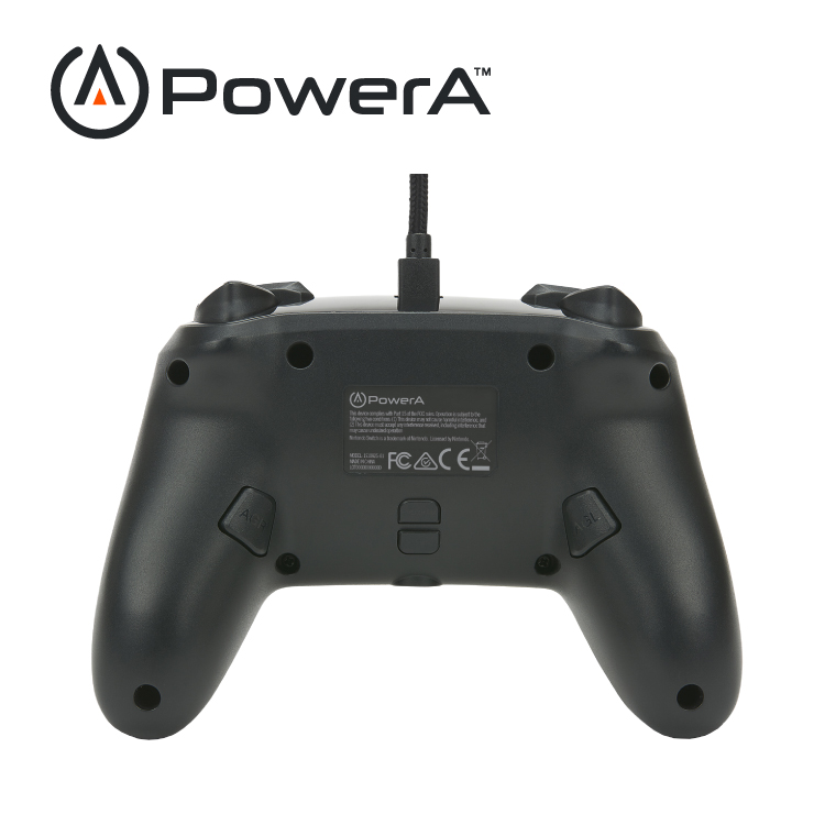 【PowerA】|任天堂官方授權|炫光增強款有線遊戲手把(1510925-01)-黑