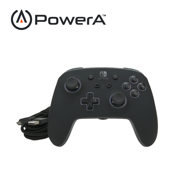 【PowerA】|任天堂官方授權|炫光增強款有線遊戲手把(1510925-01)-黑