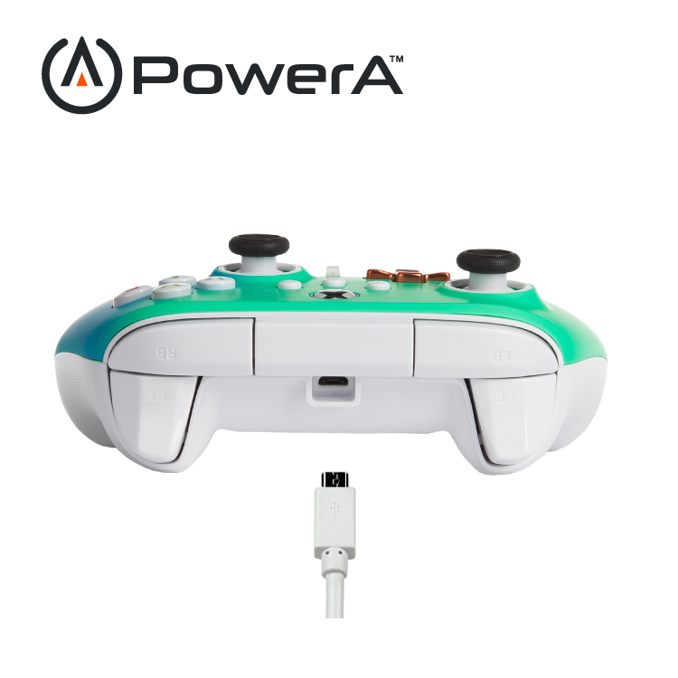 【PowerA】|XBOX 官方授權|增強款有線遊戲手把(1518828-02) - 海水泡沫色