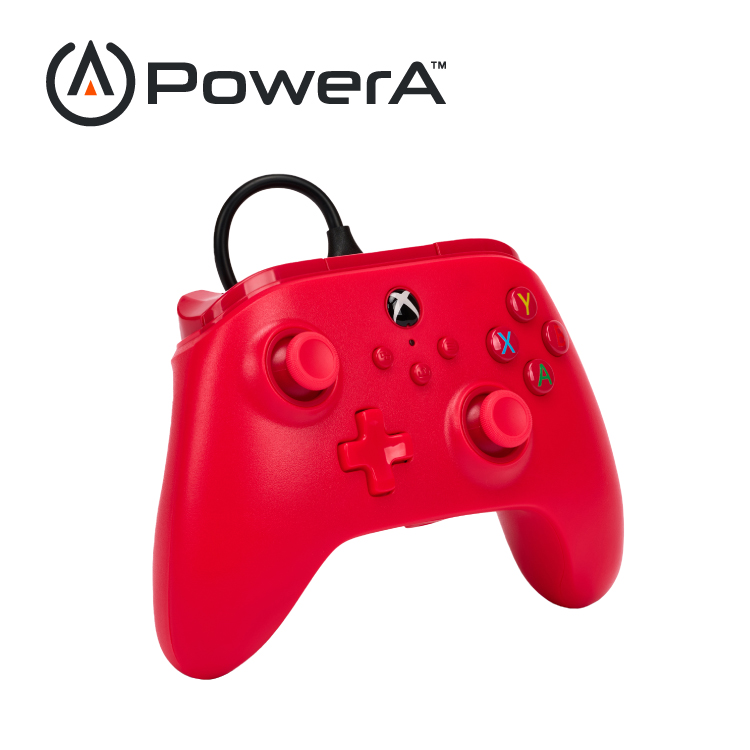 【PowerA】|XBOX 官方授權|有線遊戲手把(1519366-01) - 紅