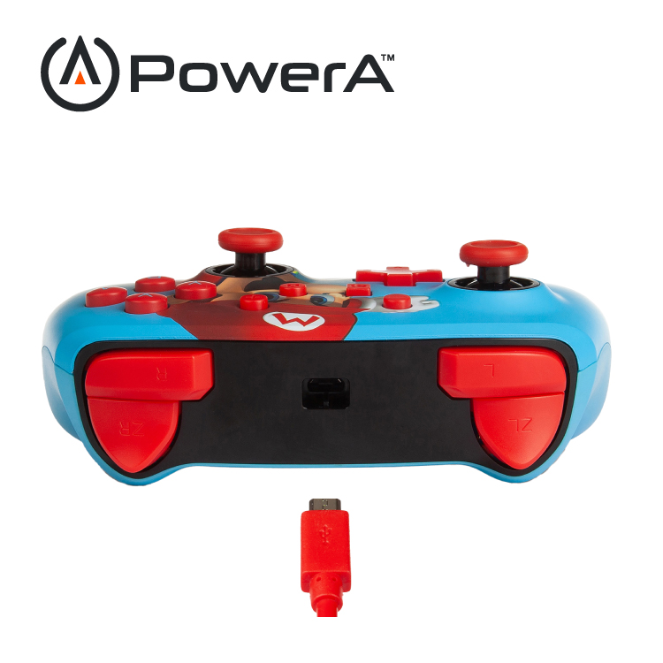 【PowerA】|任天堂官方授權 |增強款有線遊戲手把 (1518605-02)- 瑪利歐之拳-藍