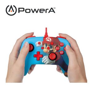 【PowerA】|任天堂官方授權 |增強款有線遊戲手把 (1518605-02)- 瑪利歐之拳-藍