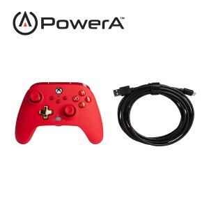 【PowerA】|XBOX 官方授權|增強款有線遊戲手把(1518810-02) - 紅色