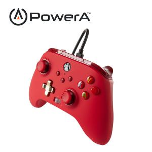 【PowerA】|XBOX 官方授權|增強款有線遊戲手把(1518810-02) - 紅色