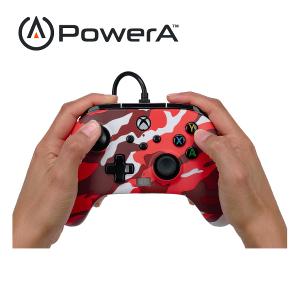 【PowerA】|XBOX 官方授權| 增強款有線遊戲手把(1525942-01) - 紅迷彩
