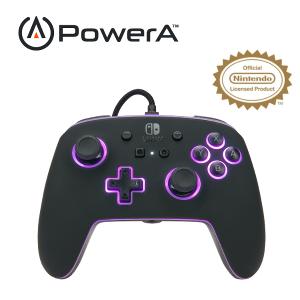 【PowerA】|任天堂官方授權|炫光增強款有線遊戲手把(1510925-01)-黑