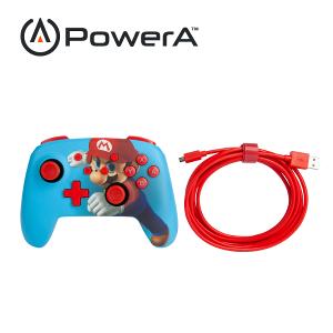 【PowerA】|任天堂官方授權 |增強款有線遊戲手把 (1518605-02)- 瑪利歐之拳-藍