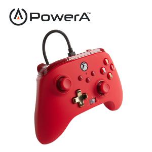 【PowerA】|XBOX 官方授權|增強款有線遊戲手把(1518810-02) - 紅色