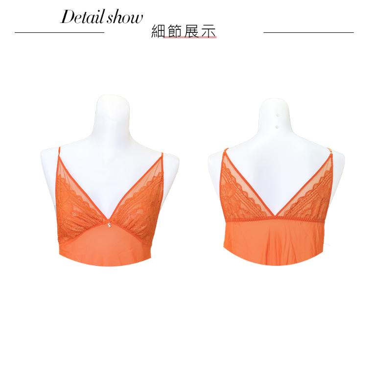 【思薇爾】撩波新花漾系列連身蕾絲性感睡衣(加州橘)