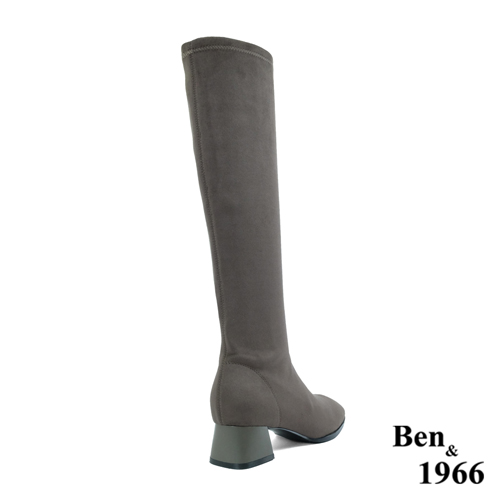 Ben&1966高級羊猄彈力絨布氣質長靴-鐵灰(227012)
