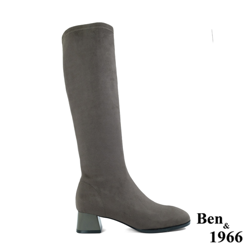 Ben&1966高級羊猄彈力絨布氣質長靴-鐵灰(227012)