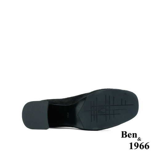 Ben&1966高級彈力羊絨布增高防水台長靴-黑