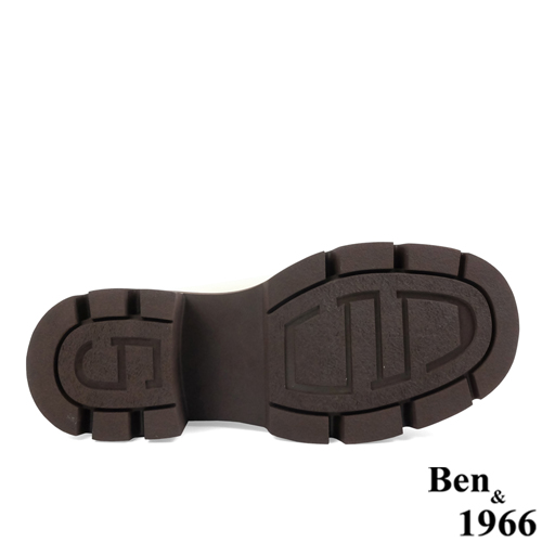 Ben&1966高級頭層絲綢牛皮拼接撞色短靴-咖啡(227232)