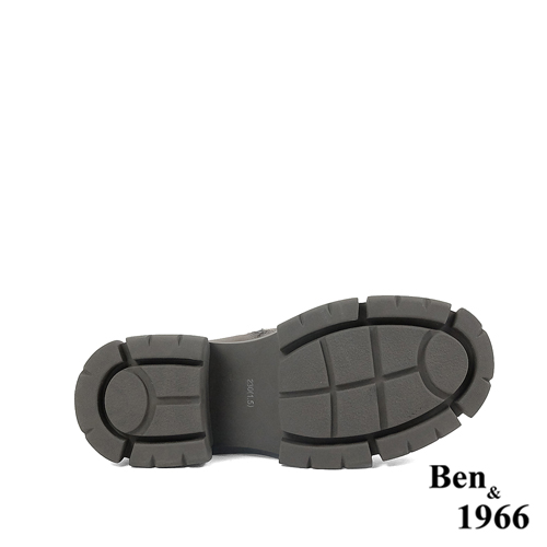 Ben&1966高級打蠟牛皮復古短靴-灰(227212)