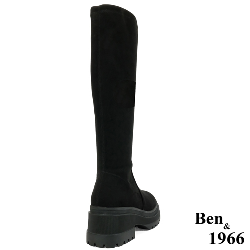 Ben&1966高級羊猄絨布厚底舒適長靴-黑(247081)