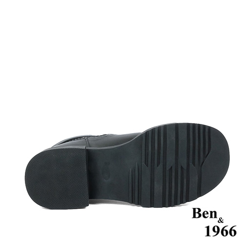Ben&1966高級頭層牛皮簡約流行短靴-黑(227111)