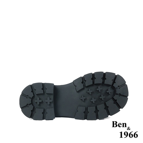Ben&1966高級頭層牛皮撞色個性短靴-黑(227191)