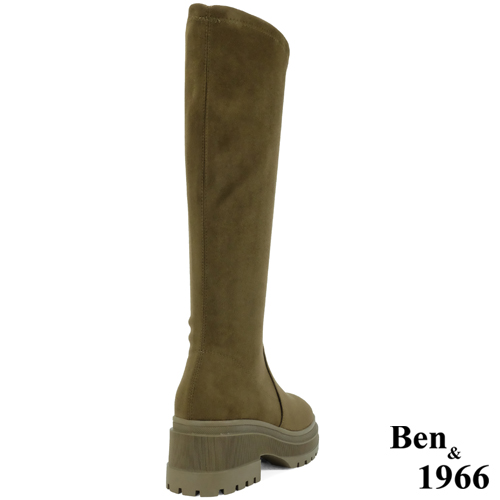 Ben&1966高級羊猄絨布厚底舒適長靴-橄欖綠(247082)