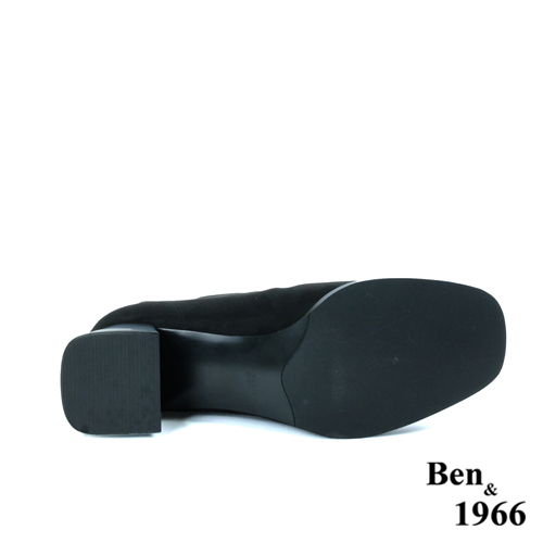 Ben&1966高級羊猄彈力絨布氣質長靴-黑(227011)