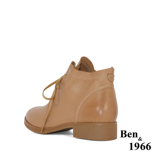 Ben&1966高級頭層打腊羊皮經典流行短靴-棕(247202)